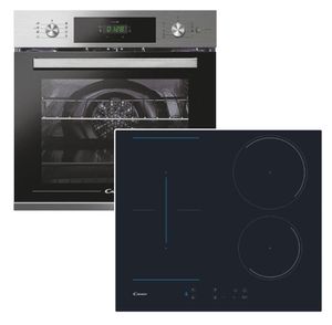 HERDSET Pyrolyse Einbau-Backofen mit Dampfgarer + Induktionskochfeld Booster autark 60cm