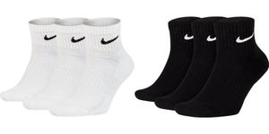 6 Paar Nike SX7667 Herren Damen Kurze Socke Knöchelhoch Everyday Cushioned Socken - Größe: 42-46 - Farbe: weiß schwarz
