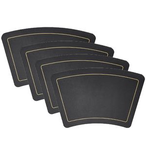 Leder Hitzebeständige Tischsets für Esstisch,wasserdichte PolyurethanKüche Platzdeckchen, weich und rutschfest,(Weinrot+Schwarz)