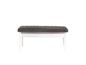 Skye Decor, Vina Bench Anthracite, White, Bank, Weiß, 100 % MELAMINBESCHICHTETE SPANPLATTEN, 110 x 40 x 48 cm