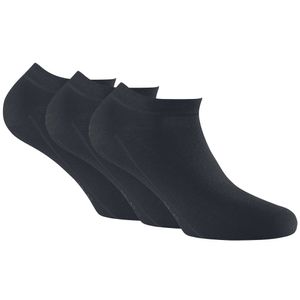 Rohner Basic Unisex Sneaker Socken, 3er Pack - Bambus Schwarz 39-42