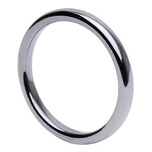 Dünner Ring aus Hämatit 3mm breit rund grau dunkelgrau schmal schlicht Steinring