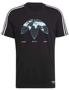 adidas United 3-Streifen T-Shirt schwarz Gr.M (HF4906)