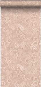 ESTAhome tapeta květinové motivy terakotově růžová - 139548 - 53 cm x 10,05 m