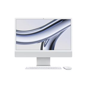 Apple iMac 24 2023 Silber M3 Chip mit 8-Core CPU 10-Core GPU und 16-Core Neutral Engine 24 512 GB Magic Keyboard mit Touch ID - Deutsch macOS 8 GB Gigabit Ethernet Magic Maus