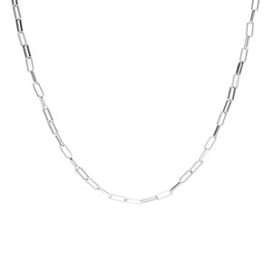 LUUK LIFESTYLE Edelstahl Gliederkette „Chain“ aus Edelstahl, 50cm verstellbare Kettenlänge, Modeaccessoire für Damen, minimalistisches Design, filigran, Geschenkidee, einzigartiger Stil, Silber