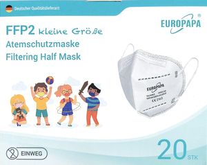 EUROPAPA-FFP2 Filtrations-Gesichtsmaske Kinder-Weiße