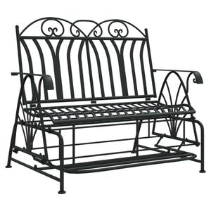 vidaXL Houpací lavice pro 2 osoby 114 cm černá ocel