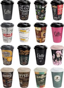 Plastový kelímek na kávu s víčkem 500 ml ve vitríně - COFFEE - (03 1273)