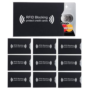 Intirilife 10x RFID Blocking Protective Cover in BLACK - 10 kusů RFID blokátorů pro EC karty, bankovní karty, kreditní karty, průkazy totožnosti - kryt kreditní karty - bezpečnostní pouzdro proti krádeži dat