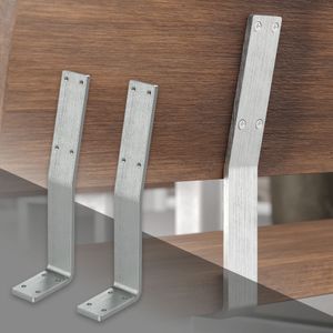 ML-Design 2 Stück Rückenlehnenhalterung, 34,5x9x5 cm, Silberaus Stahl