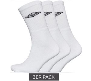 3 Paar umbro Sport Socks Strümpfe Socken für Damen und Herren UA3001A-92W Weiß, Größe:39-42