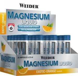 Weider - Magnesium Liquid, Exotic Orange, 20 x 25 ml