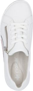 Rieker Damen Sneaker Slipper extra weit geschnitten mit loser Soft Einlage 42424, Größe:38 EU, Farbe:Weiß