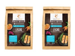 Wildfang Junior Premium Trockenfutter für Welpen mit 60% Lachs 2 x 6 kg, getreidefrei, glutenfrei, hypoallergen