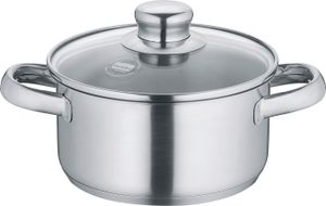 Bratentopf - Ø 16 cm - Edelstahl 18/10 - mit Glasdeckel