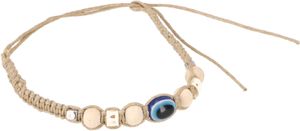 Perlenarmband Blaues Auge, Makramee Armband Schutzauge, Glücksauge - Beige, 27*1 cm, Armreifen & Armbänder Modeschmuck
