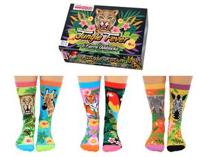 United ODD Socks Damen Socken, 6 Socken Pack - Strumpf, Tiermotive, 37-42 JungleFever