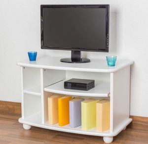 TV-Lowboard Landhausstil Massivholz Farbe: Weiß 50x77x40 cm