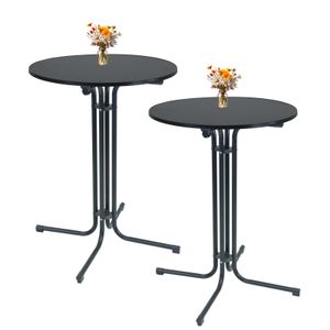 2x Stehtisch klappbar Ø 80 cm Höhe 110 cm Stahl Gastrotisch Partytisch Bistrotisch in Anthrazit 2x Stehtisch klappbar Ø 80 cm Höhe 110 cm Stahl Gastrotisch Partytisch Bistrotisch in Anthrazit