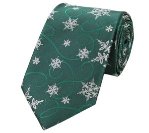 Fabio Farini - Krawatte - weihnachtliche Herren Schlips in 8cm Breit (8cm), Schneeflocke