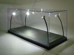 Klarsichtbox Vitrine mit LED-Beleuchtung schwarz für 1:18 Modellautos 4 LED-Lampen Triple9
