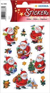 HERMA Weihnachts Sticker DECOR "Lustiger Nikolaus" Papier 3 Blatt à 11 Sticker