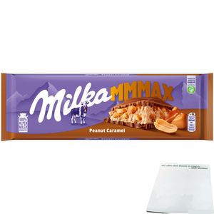 Milka Tafelschokolade Peanut-Caramel Großtafel (276g Tafel) + usy Block