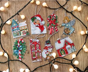 Letistitch Kreuzstich Set "Weihnachtsspielzeug-Kit Nr. 2, Set mit 8 Stk" Zählmuster, 8x10cm