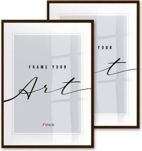 🖼️KNOR®️ Bilderrahmen 50X70 cm Braun Holzdekor, 2er Set Posterrahmen, Bilderrahmen, Fotorahmen, bruchsicheres Acrylglas, Picture Frame 50X70, zum Aufhängen & Aufstellen 🎨Isabella Kollektion