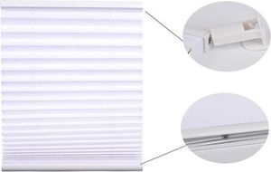 Plissee Indoor 20 mm - 130 - Weiß - 60 Wohnzimmer Rollo Faltrollo Klemmträger Blickdicht ohne Bohren Montage Easyfix Sonnenschutz Sichtschutz Plisse Büro Schlafzimmer Küche Ausstattung