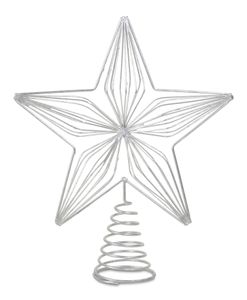 Christbaumspitze, 1 Stück Silberne Weihnachtsbaumspitze, Baumspitze Weihnachten für Weihnachtsdeko