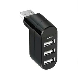 Rozbočovač USB 2.0, 3 porty, otáčanie 90°/180°, možnosť výmeny za prevádzky, prenosná dokovacia stanica USB na cesty do domácej kancelárie (čierna)