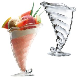 Bormioli 2er Set Fortuna Eisbecher mit Fuß 200ml Klar-Glas Dessert-Gläser Schale