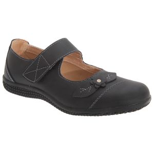 Boulevard Damen Sommer Mary-Jane-Schuhe mit Klettverschluss, weite Passform DF423 (40 EUR) (Schwarz)