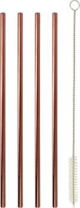Edelstahl 4er Set Trinkhalme 21,5cm Strohhalme Barzubehör mit Bürste