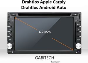 6.2 Zoll 2 DIN Android 13 AUTORADIO GPS Navi BLUETOOTH WIFI DVD SD RDS FM Drahtlos Carplay und Android Auto