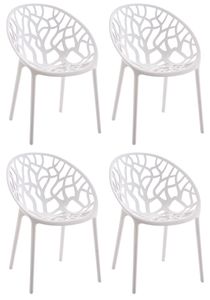 CLP 4er Set Stuhl Hope stapelbar und mit modernem Design, Farbe:weiß