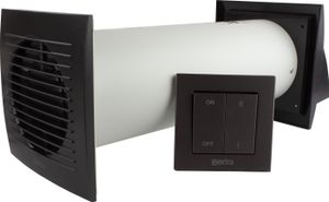 Dezentrale Wärmerückgewinnung Wärmetauscher Wohnraumlüfter Ø100 mm anthrazit Schalter
