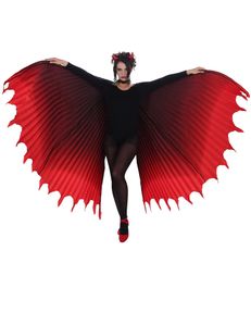 Deluxe Umhang "Teufelsflügel" - Kostüm Teufel | Rot Schwarz