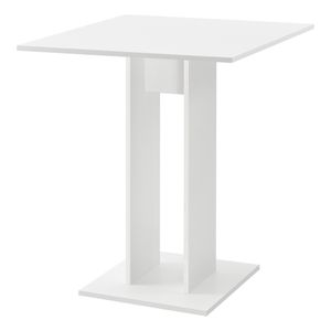 Kuchyňský stůl čtvercový 65 x 65 x 78 cm Sloupový stůl Dřevotřískový jídelní stůl Stůl bílý matný [en.casa]