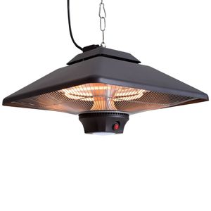 Sunred Deckenheizstrahler Spica Square 2000 W Halogen Schwarz CE17SQ-B