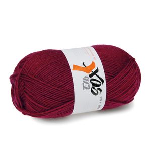 ElbSox - 4 Uni | Sockenwolle 4-fach - einfarbig | 50g Knäuel Farbe: 010 - Dunkelrot