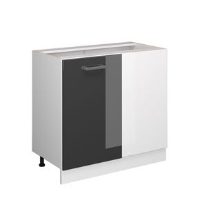 Vicco Eckschrank R-Line, 86 cm ohne Arbeitsplatte, Anthrazit Hochglanz/Weiß