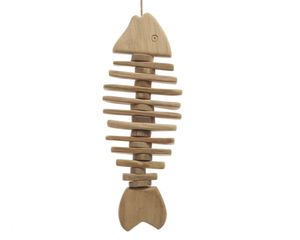 Fisch Deko Hänger Fischgräte Holzfisch Fensterdeko Maritim Treibholz Höhe 40 cm