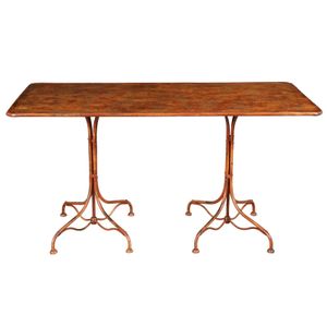 Schmiedeeisen-Tisch mit antikroter oberflache, 74x150x77 cm
