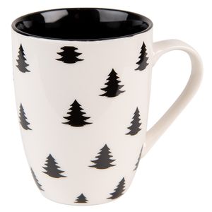 Kubek Clayre & Eef 300 ml Beżowo-czarna porcelanowa choinka świąteczna