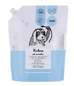 Yope, Żel pod prysznic, Kokos i sól morska 93%, refill 800 ml