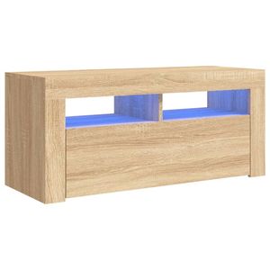 vidaXL TV-Schrank mit LED-Leuchten Sonoma-Eiche 90x35x40 cm