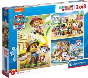 Clementoni 25262 Paw Patrol 3 x 48 Kinder Box mit 3 Puzzles (48 Teile), ab 4 Jahren, Mehrfarbig